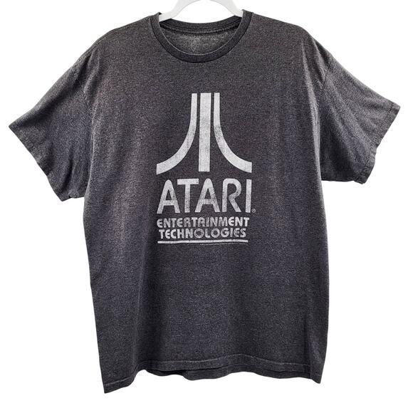 ATARI Entertainment Technologies Gray & White Classic Logo T-Shirt Men's Size XL - Picture 1 of 2